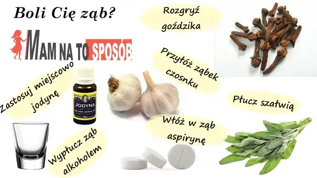 domowe sposoby na ból zęba infografika