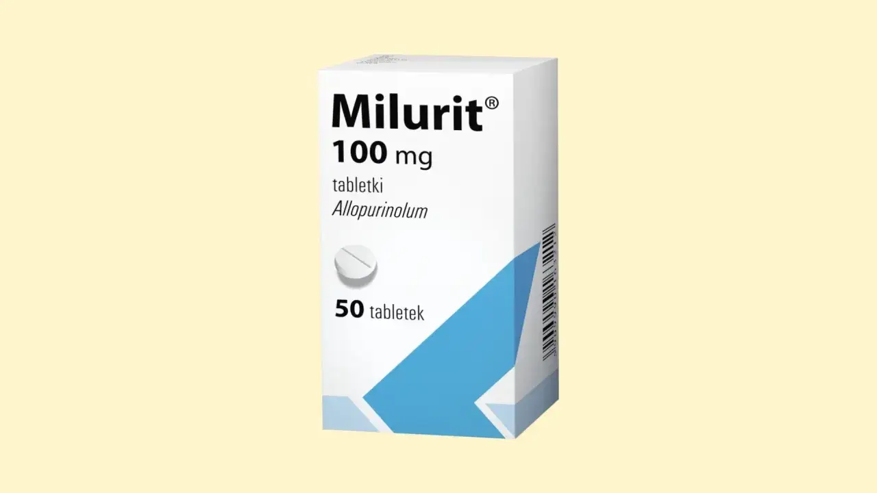Opakowanie leku Milurit 100 mg, zawierające 50 tabletek z allopurynolem.