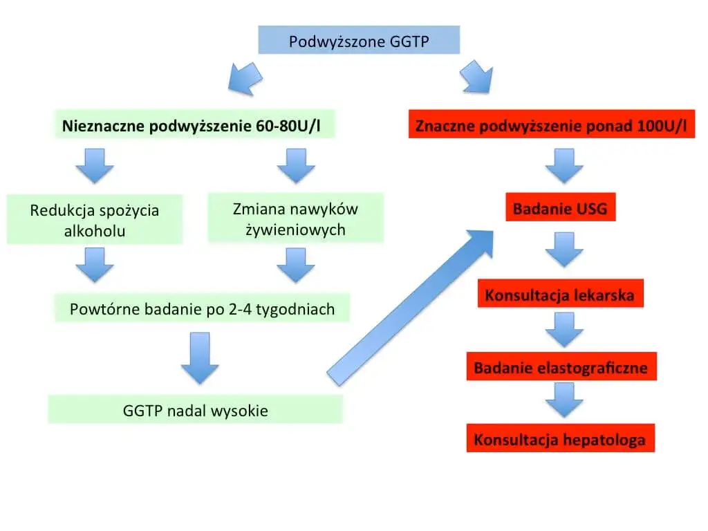 Przyczyny podwyższonego GGTP infografika