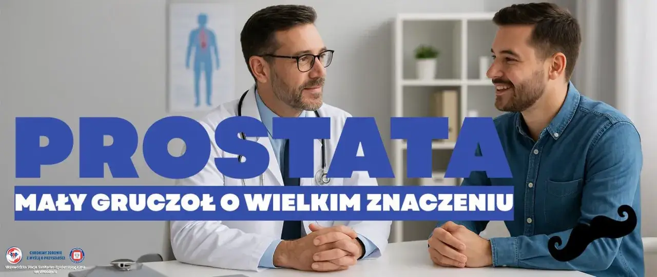 Lekarz rozmawia z pacjentem o profilaktyce raka prostaty. 